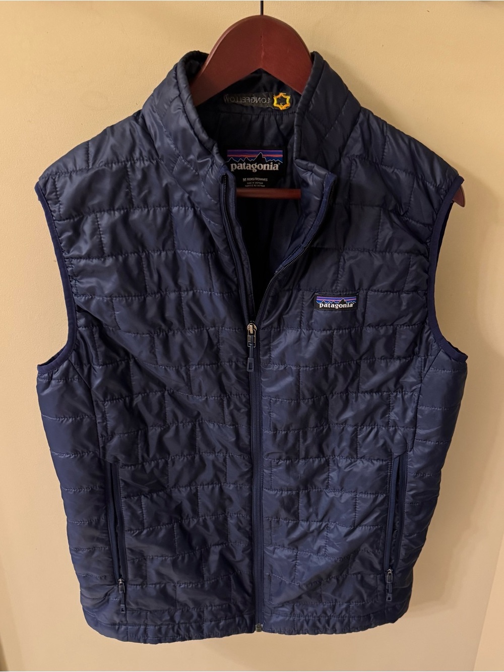 Patagonia Men’s Navy Quilted Insulated Vest Size M Longfellow